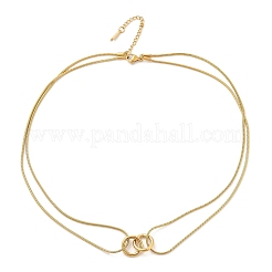 Двухслойные цепочки-змейки из нержавеющей стали 304 с одним кольцом NJEW-R017-01G