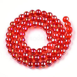 Гальванизируйте прозрачное стекло бисер нитей&nbsp;LS-GLAA-T032-T6mm-AB09