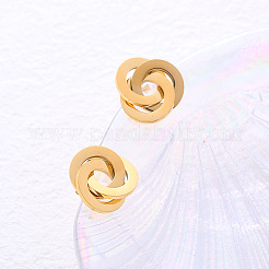 6 пара сережек-гвоздиков из нержавеющей стали с тремя кольцами AE6990-2