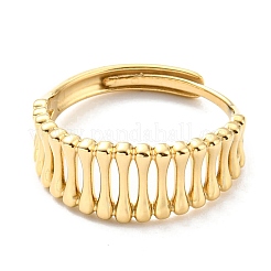 Полое регулируемое кольцо из нержавеющей стали 304 для женщин&nbsp;RJEW-C016-07G