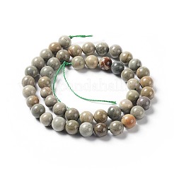 Природное серебро листьев яшмы бисер нитей G-F627-13