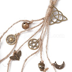 Хэллоуин железные и сплавные защитные колокольчики ведьмы для подвесных украшений на дверной ручке HJEW-JM01894