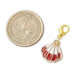 Подвесные украшения в форме раковины из сплава эмали&nbsp;HJEW-JM03252