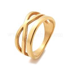 Кольца крест-накрест из нержавеющей стали 304 RJEW-Q012-08G