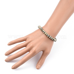 Браслеты из натуральной далматинской яшмы BJEW-JB05457-02