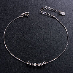 Простой элегантный браслет на ногу из стерлингового серебра с родиевым покрытием JA54A