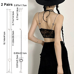 2 пара двухцветных сердечек из сплава со стразами DIY-GF0007-75