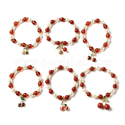 Браслеты из латунных пластиковых бусин BJEW-D314-02