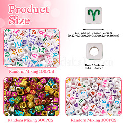 700шт 3 стиля непрозрачные акриловые бусины&nbsp;OACR-PJ0001-01D