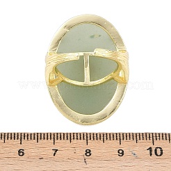 Овальные кольца-манжеты с натуральным зеленым авантюрином и апатитом G-P599-01G-02