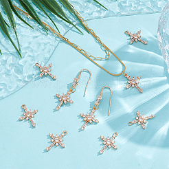 10шт латунные подвески с микропаве и кубическим цирконием&nbsp;KK-PH0014-13