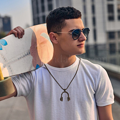 3 шт. 3 цвета сплава музыкальная гарнитура кулон ожерелье комплект для женщин NJEW-AN0001-28