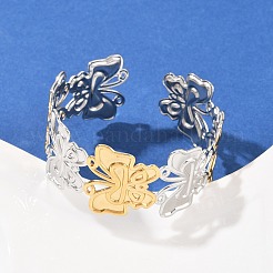 Браслеты-манжеты из нержавеющей стали 304 для женщин BJEW-G757-10GP