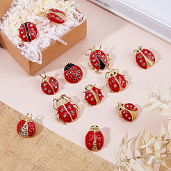 1 пакетик эмалевых булавок в виде божьей коровки&nbsp;JEWB-FH0002-56