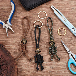 3шт 3-цветный полипропиленовый плетеный брелок в виде кукурузного узла&nbsp;KEYC-HY0001-26