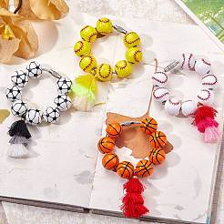 Деревянные баскетбольные бусины подвесные украшения HJEW-SW00125