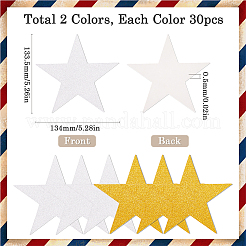 60 шт. 2-х цветная бумажные блестящие звезды для украшения стены&nbsp;AJEW-SP0001-18