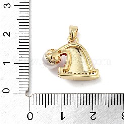 Рождественские тематические латунные подвески с микропаве и кубическим цирконием&nbsp;KK-F877-30G-02