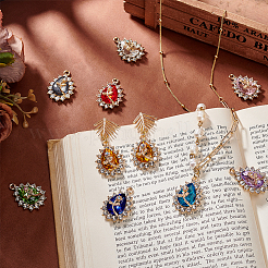 18шт 9 цвета стеклянные подвески&nbsp;FIND-PH0022-22