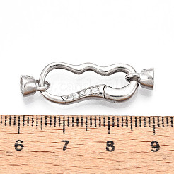 925 застежка-пружинка из стерлингового серебра с микропаве из прозрачных кубических цирконий STER-T008-152P