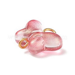 Бабочка стеклянные золотистые тона железные соединительные подвески&nbsp;PALLOY-JF01733