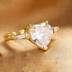 Регулируемые манжеты из латуни с кубическим цирконием для женщин JI1426