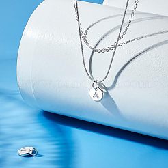 2 шт. 925 плоских круглых полых подвески из стерлингового серебра с соединительными кольцами&nbsp;STER-PH0002-83A