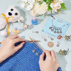 Маркеры петель с замком с принтом в виде лапы из сплава HJEW-PH01787