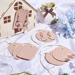 6 шт. 2 стиля серьги-подвески из искусственной кожи с картами и шнуром&nbsp;ODIS-SC0001-09