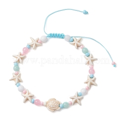 Браслеты на лодыжку из синтетической бирюзы&nbsp;AJEW-AN00765