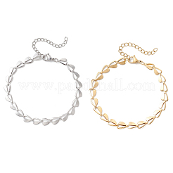 2 шт. Браслет-цепочка в форме сердца из нержавеющей стали 304&nbsp;BJEW-JB13368