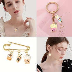 24 шт. 12 подвески в виде чашки для молочного чая из цинкового сплава&nbsp;ENAM-YW0008-47