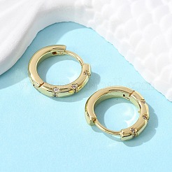 Сверкающие кубические циркониевые серьги-кольца для девочек и женщин EJEW-H126-15G