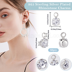 50 шт. латунные подвески со стразами&nbsp;KK-BBC0022-01