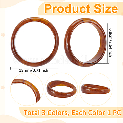 3шт. двухцветные акриловые браслеты&nbsp;BJEW-UN0001-72C