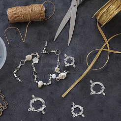 8 шт. 4 стиля 304 нержавеющая сталь гладкая поверхность пружинные застежки кольца STAS-GO0001-23