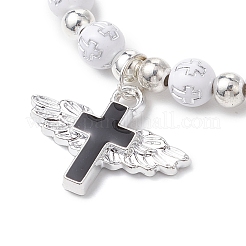 Позолоченные акриловые эластичные браслеты&nbsp;BJEW-JB11043-02