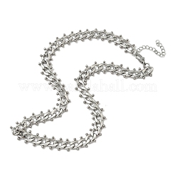 304 нержавеющая сталь шарик кисточка кубинские звенья цепи ожерелья NJEW-K249-22P