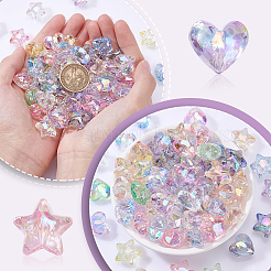 50 шт. 2 стиля УФ-покрытие прозрачные акриловые бусины MACR-GA0001-07