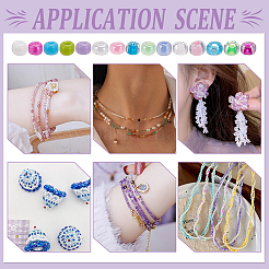 195 г 15-х цветов прозрачного стеклянного бисера&nbsp;SEED-PH0002-64