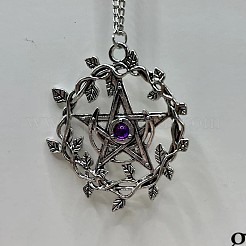 Ожерелья с подвеской в виде пентаграммы из сплава и фиолетовой смолы для женщин&nbsp;FS-WGD761A-01