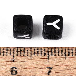 Начальные акриловые бусины с горизонтальной дырочкой OACR-ZX006-35Y