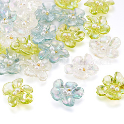 24 шт. 3-цветная прозрачная эпоксидная смола и АБС-пластик с перламутровыми кристаллами&nbsp;CRES-TA0001-45