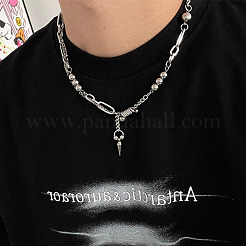 Цепочки-колье в стиле хип-хоп из нержавеющей стали 201 с шипами и конусами&nbsp;FS-WG323D8-01