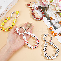 5шт акриловые бусины в виде спортивного мяча подвеска украшение&nbsp;HJEW-GO00103