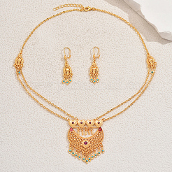 Комплект из серег и ожерелий из сплава со стразами в стиле бохо-шик для женского праздничного наряда&nbsp;KR5050