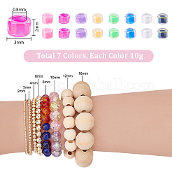 7 набор 7-х цветных прозрачных стеклянных бусин с блеском и радужными цветами GLAA-PH0003-80