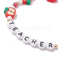 Браслеты из акриловых бусин на день учителя для женщин BJEW-TA00609