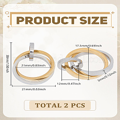 2 шт. подвески из нержавеющей стали 304 с переплетенными кольцами&nbsp;STAS-LP0002-84G