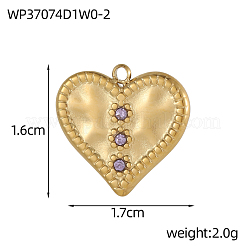 Подвески из нержавеющей стали 304 с фианитами STAS-OY004-99G
